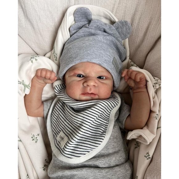 🆕17inch Full Vinyl Body Reborn Baby Dolls Eyes Open Boy Doll Elijah Reborn Doll - Picture 2 of 8